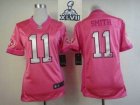 2013 Super Bowl XLVII Women NEW NFL San Francisco 49ers #11 Alex Smith Pink Jerseys(love's)