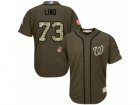 Mens Majestic Washington Nationals #73 Adam Lind Authentic Green Salute to Service MLB Jersey
