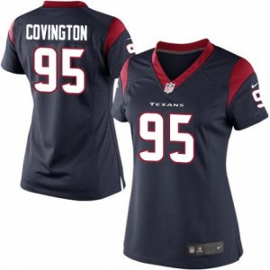 Women\'s Nike Houston Texans #95 Christian Covington Limited Navy Blue Team Color NFL Jersey