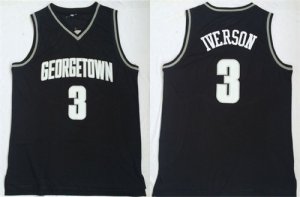 Georgetown Hoyas #3 Allen Iverson Black College Basketball Jersey