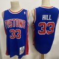 Pistons #33 Grant Hill Blue 1995-96 Hardwood Classics Jersey