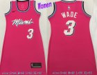 Heat #3 Dwyane Wade Pink Women Nike Swingman Jersey