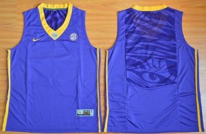 NCAA LSU Tigers Blank Purple Basketball Stitched Jerseys