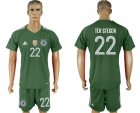 Germany 22 TER STEGEN Green Goalkeeper 2018 FIFA World Cup Soccer Jersey