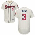 Men's Majestic Atlanta Braves #3 Babe Ruth Cream Flexbase Authentic Collection MLB Jersey