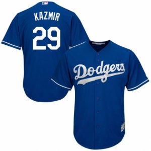 Men\'s Majestic Los Angeles Dodgers #29 Scott Kazmir Authentic Royal Blue Alternate Cool Base MLB Jersey