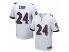 Mens Nike Baltimore Ravens #24 Brandon Carr Elite White NFL Jersey