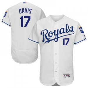 Kansas City Royals #17 Wade Davis White Flexbase Authentic Collection Stitched Baseball Jersey