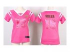 Nike women jerseys cincinnati bengals #18 green pink[fashion Rhinestone sequins]