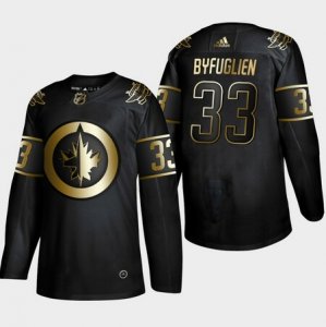 Winnipeg Jets #33 Dustin Byfuglien Black Gold Adidas Jersey