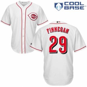 Mens Majestic Cincinnati Reds #29 Brandon Finnegan Authentic White Home Cool Base MLB Jersey