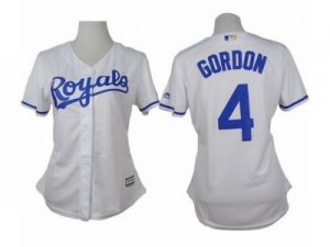 Mlb Women Royals #4 Alex Gordon White Home Stitched Baseball Jerseys