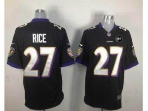 Nike Baltimore Ravens #27 ray rice black jerseys[game Art Patch]