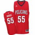 Mens Adidas New Orleans Pelicans #55 ETwaun Moore Swingman Red Alternate NBA Jersey