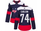 Women Adidas Washington Capitals #74 John Carlson Navy Authentic 2018 Stadium Stitched NHL Jersey