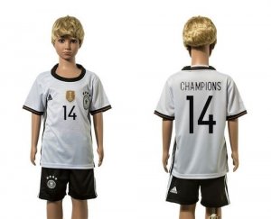 Germany #14 Champions White Home Kid Soccer Country Jersey