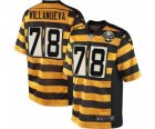 Nike Pittsburgh Steelers #78 Alejandro Villanueva Elite Yellow Black Alternate 80TH Anniversary Throwback NFL Jersey