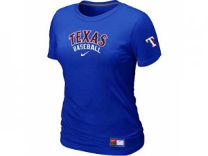 Women Texas Rangers Nike Blue Short Sleeve Practice T-Shirt