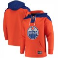 Mens Edmonton Oilers Fanatics Branded Orange Navy Breakaway Lace Up Hoodie