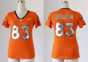 nike Women Denver Broncos #83 weswelker orange (Draft Him II Top))