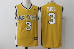 Wake Forest Demon Deacons 3 Chris Paul Gold College Basketball Jersey