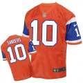 Nike Denver Broncos #10 Emmanuel Sanders Orange Throwback Men Stitched NFL Elite Jersey