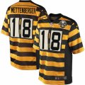 Mens Nike Pittsburgh Steelers #18 Zach Mettenberger Elite Yellow Black Alternate 80TH Anniversary Throwback NFL Jersey