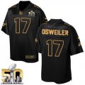Nike Denver Broncos #17 Brock Osweiler Black Super Bowl 50 Men Stitched NFL Elite Pro Line Gold Collection Jersey