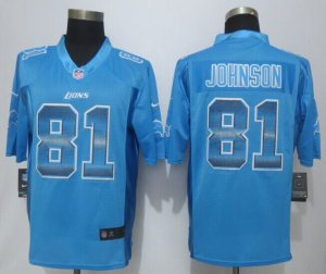 2015 New Nike Detroit Lions #81 Johnson Blue Strobe Jerseys(Limited)