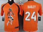 Nike Broncos #24 Champ Bailey Orange Team Color Super Bowl XLVIII Youth Portrait Fashion NFL Game Jersey