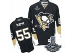 Mens Reebok Pittsburgh Penguins #55 Larry Murphy Premier Black Home 2017 Stanley Cup Champions NHL Jersey