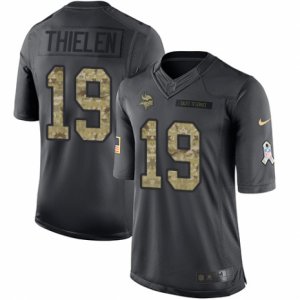 Mens Nike Minnesota Vikings #19 Adam Thielen Limited Black 2016 Salute to Service NFL Jersey