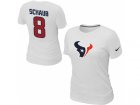 Women Nike Houston Texans #8 schaub Name & Number blue T-Shirt