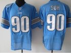 Nike nfl Detroit Lions #90 Ndamukong Suh blue Elite jerseys