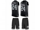 Mens Nike Oakland Raiders #24 Marshawn Lynch Limited Black Tank Top Suit NFL Jersey