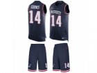 Mens Nike New England Patriots #14 Brandin Cooks Limited Navy Blue Tank Top Suit NFL Jersey