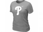 women MLB Philadelphia Phillies Heathered L.Grey Nike Blended T-Shirt