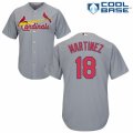 Mens Majestic St. Louis Cardinals #18 Carlos Martinez Authentic Grey Road Cool Base MLB Jersey