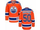 Mens Reebok Edmonton Oilers #50 Jonas Gustavsson Authentic Orange Third NHL Jersey