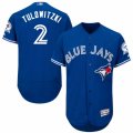 Mens Majestic Toronto Blue Jays #2 Troy Tulowitzki Blue Flexbase Authentic Collection MLB Jersey
