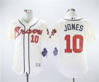 Atlanta Braves #10 Chipper Jones Cream Flexbase Jersey