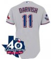 mlb youth Texas Rangers #11 Darvish GREY 40th Anniversary