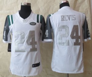 Nike New York Jets #24 Revis Platinum White jerseys(Limited)