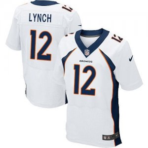 Nike Denver Broncos #12 Paxton Lynch White Men\'s Stitched NFL New Elite Jersey