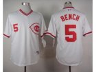 MLB Cincinnati Reds #5 Johnny Bench White 1990 Turn Back The Clock Stitched Baseball jerseys