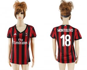 2017-18 AC Milan 18 MONTOLIVO Home Women Soccer Jersey