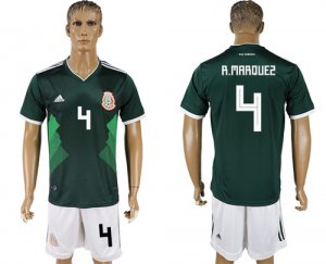 Mexico 4 R. MAROUES Home 2018 FIFA World Cup Soccer Jersey