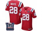Mens Nike New England Patriots #28 James White Elite Red Alternate Super Bowl LI Champions NFL Jersey
