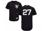 Mens Majestic New York Yankees #27 Austin Romine Navy Blue Flexbase Authentic Collection MLB Jersey