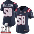 Womens Nike New England Patriots #58 Shea McClellin Limited Navy Blue Rush Super Bowl LI 51 NFL Jersey